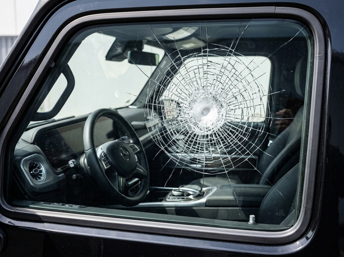 Prueba de resistencia en cristales de camioneta Smart Armor